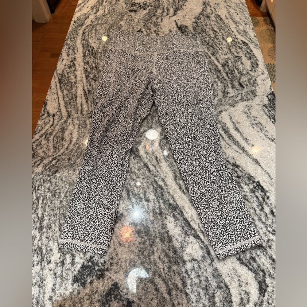Athleta Black & White Leopard-Print High-Rise Leggings